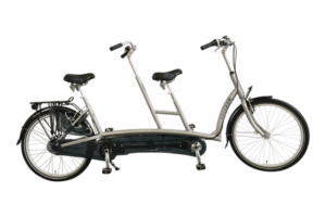 Van Raam Twinny tamdempyörä on matalarunkoinen ja helppokäyttöinen tandempyörä. Voitte pyöräillä itsenäisesti tai samaan tahtiin.